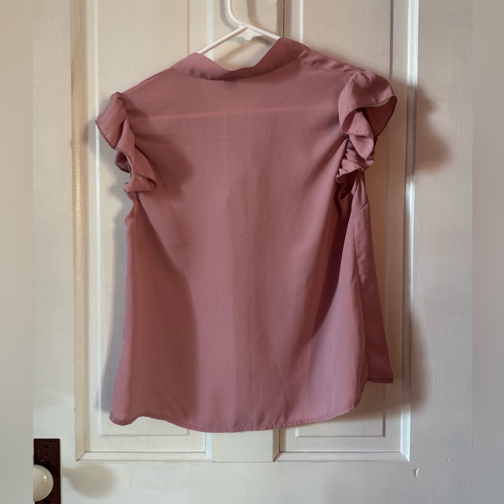 SHEIN Dusty Pink Tie-Front Blouse - Picture 3 of 4